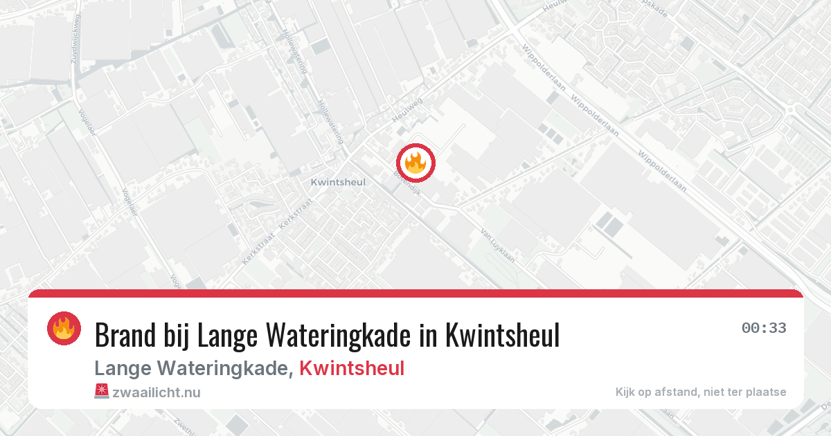 Brand bij Lange Wateringkade in Kwintsheul — 17 jul 2026