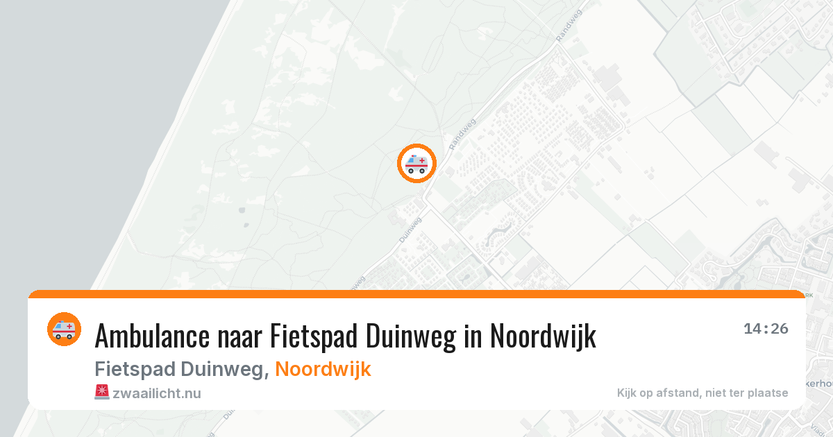 Ambulance naar Fietspad Duinweg in Noordwijk — 19 jul 2026
