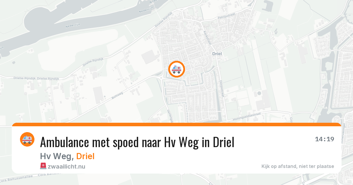 Ambulance met spoed naar Hv Weg in Driel — 7 jul 2026