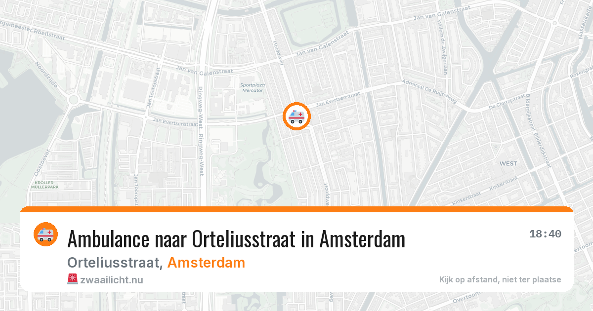 Ambulance naar Orteliusstraat in Amsterdam — 23 jul 2026
