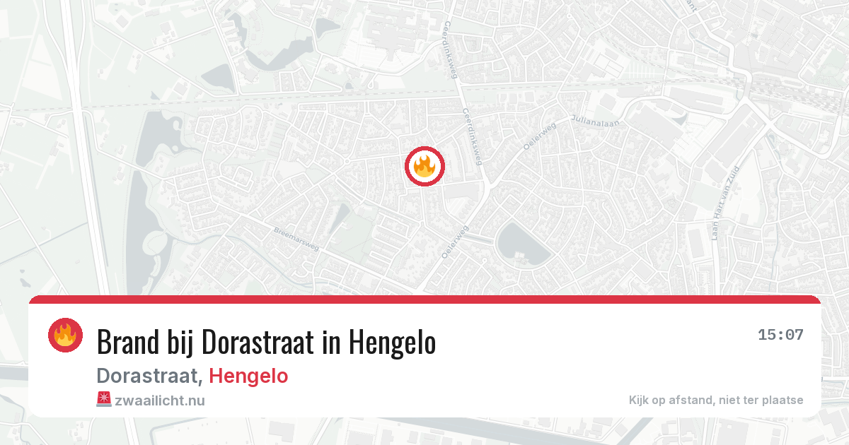 Brand bij Dorastraat in Hengelo — 18 jul 2026