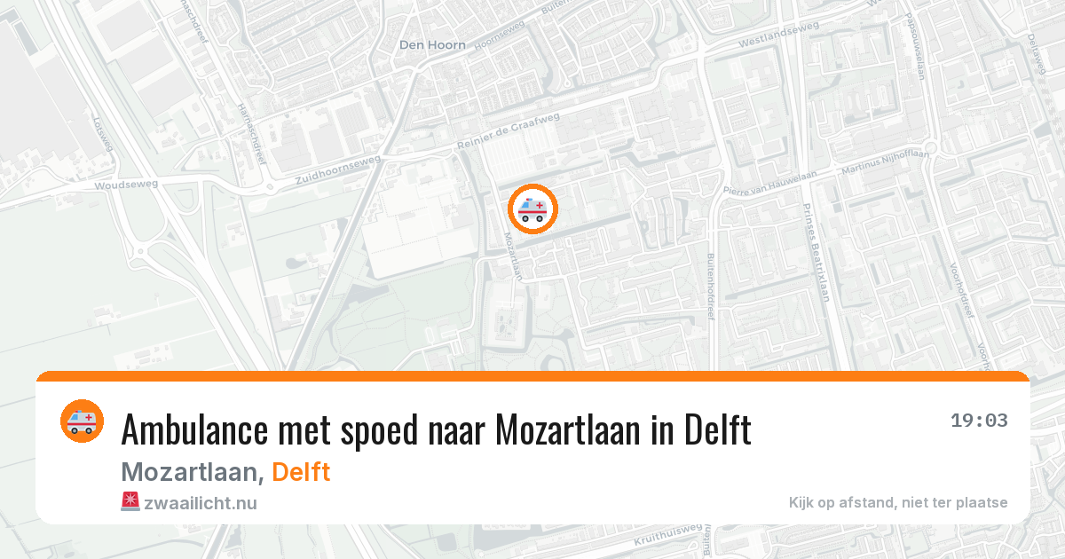 Ambulance met spoed naar Mozartlaan in Delft — 18 jul 2026