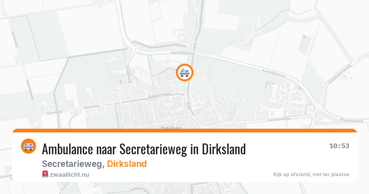 Ambulance naar Secretarieweg in Dirksland — 20 jul 2026