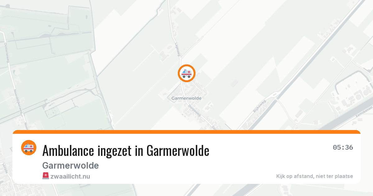 Ambulance ingezet in Garmerwolde — 12 jul 2026 | 🚨 Zwaailicht.nu