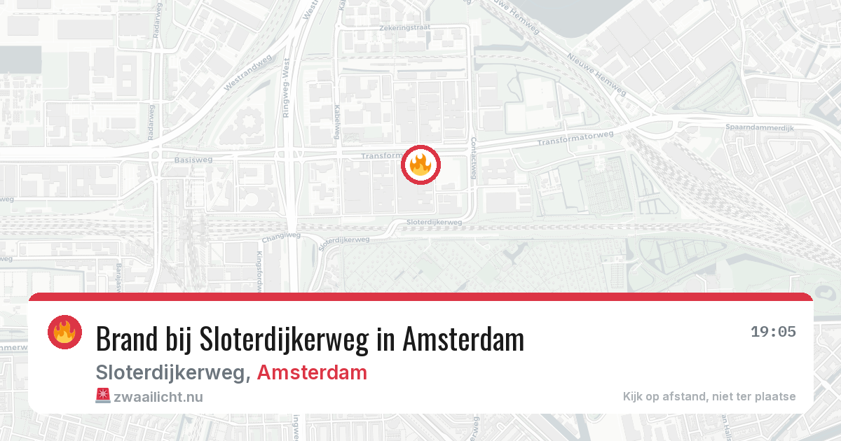 Brand bij Sloterdijkerweg in Amsterdam — 12 jul 2026