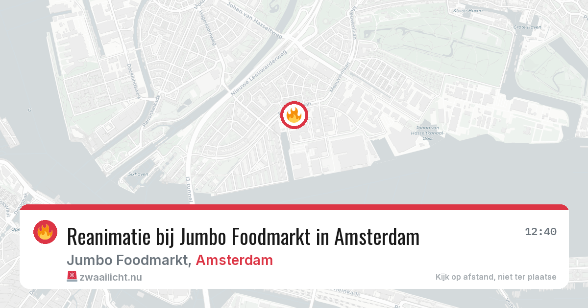 Reanimatie bij Jumbo Foodmarkt in Amsterdam — 17 mrt 2026