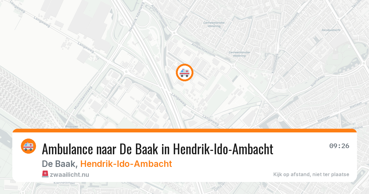 Ambulance naar De Baak in Hendrik-Ido-Ambacht — 16 jul 2026