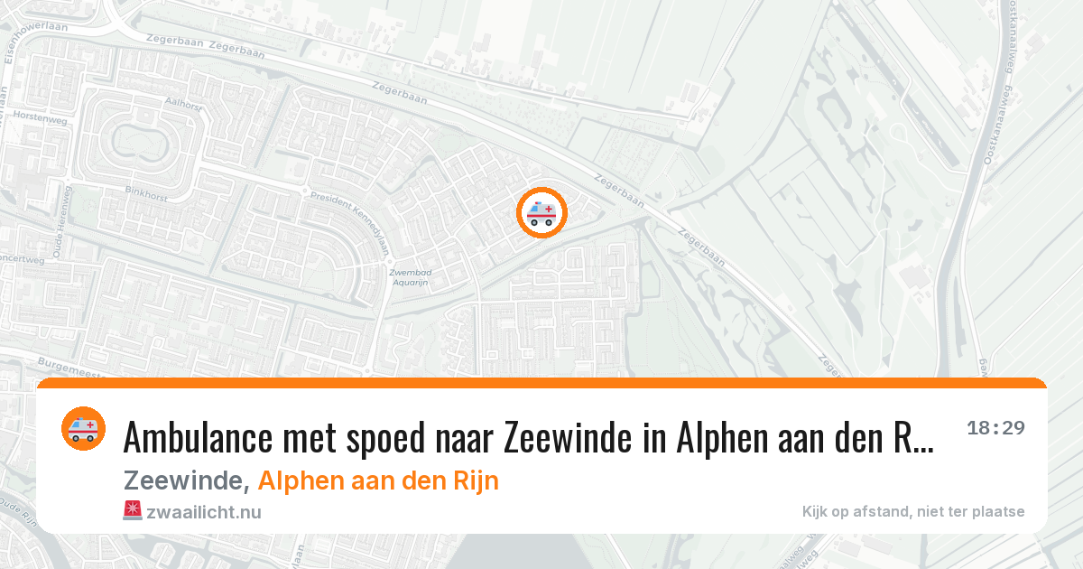 Ambulance met spoed naar Zeewinde in Alphen aan den Rijn — 19 jul 2026