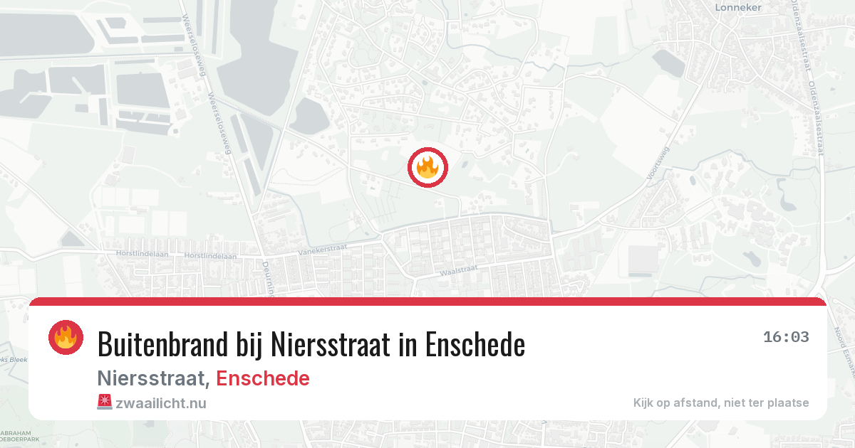 Buitenbrand bij Niersstraat in Enschede — 22 jul 2026