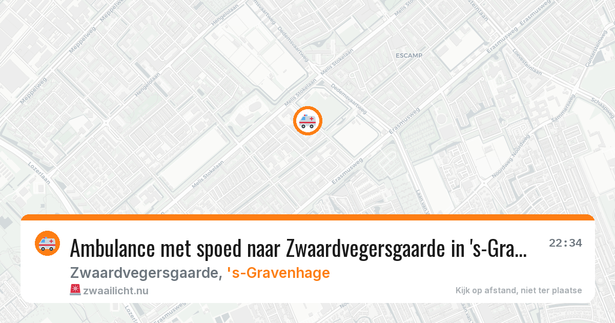 Ambulance met spoed naar Zwaardvegersgaarde in 's-Gravenhage — 15 mei 2026