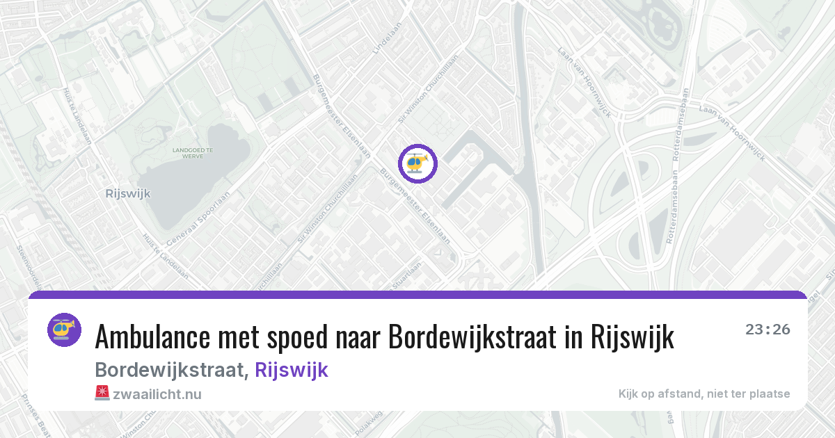 Ambulance met spoed naar Bordewijkstraat in Rijswijk — 26 jul 2026