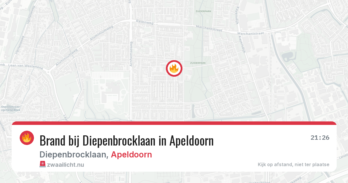 Brand bij Diepenbrocklaan in Apeldoorn — 6 jun 2026