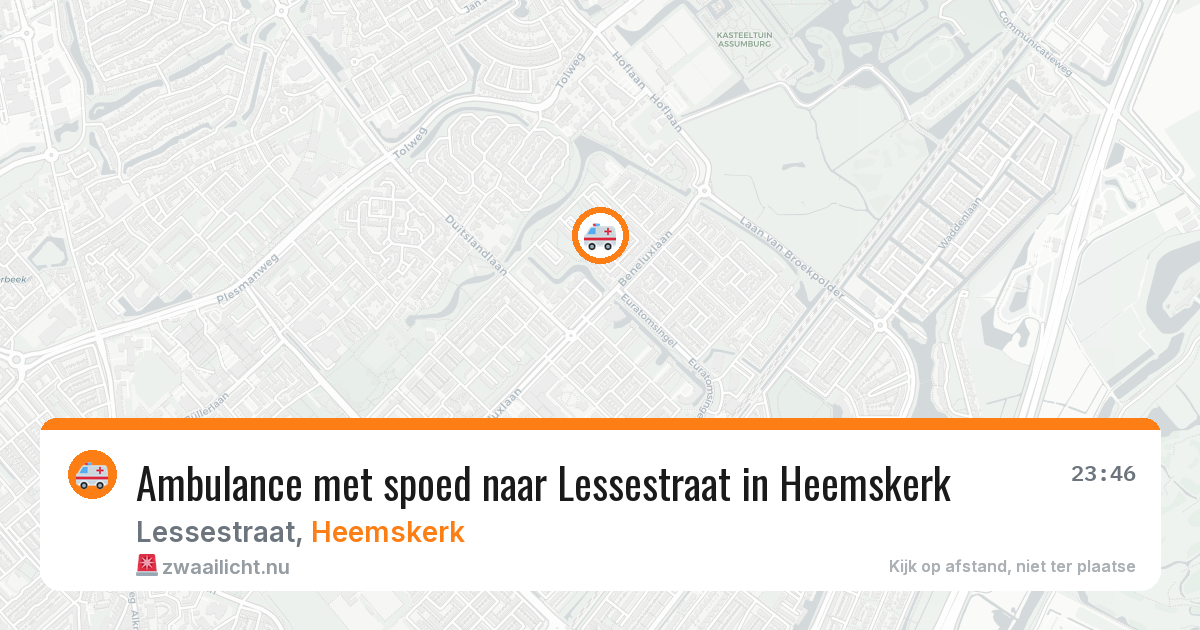 Ambulance met spoed naar Lessestraat in Heemskerk — 25 mrt 2026