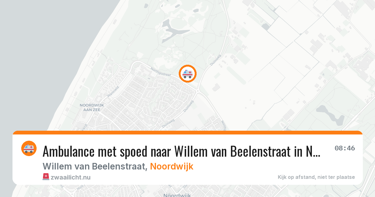 Ambulance met spoed naar Willem van Beelenstraat in Noordwijk — 16 feb 2026