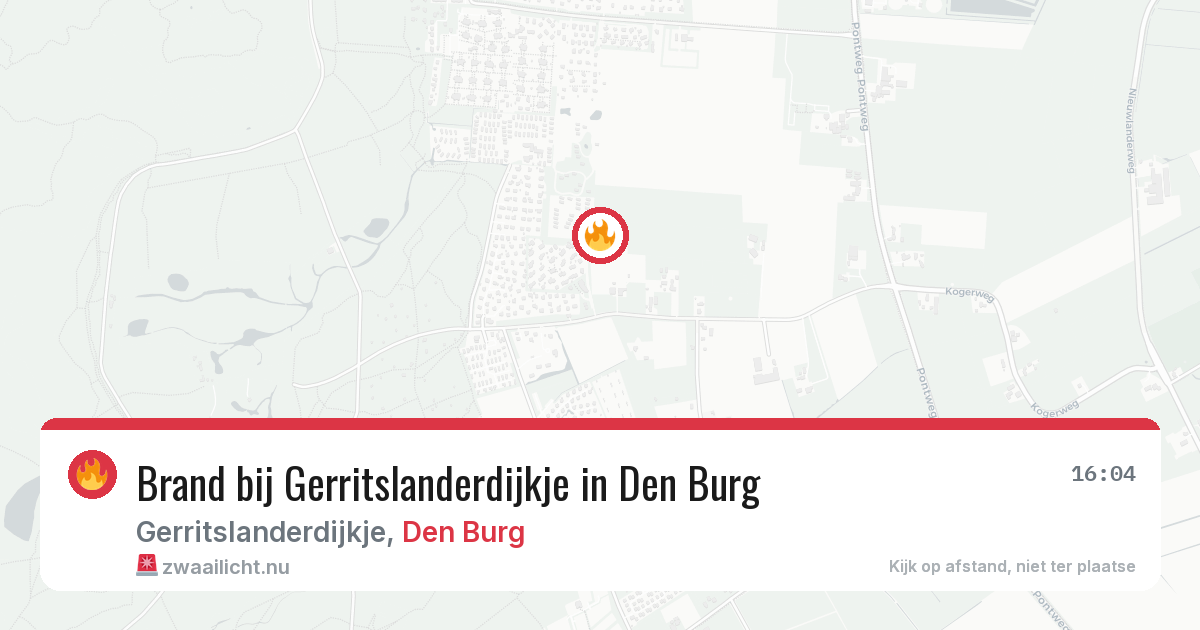 Brand bij Gerritslanderdijkje in Den Burg — 15 jul 2026