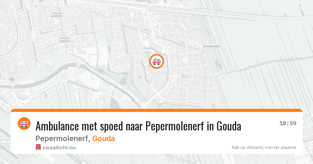 Ambulance met spoed naar Pepermolenerf in Gouda — 13 feb 2026