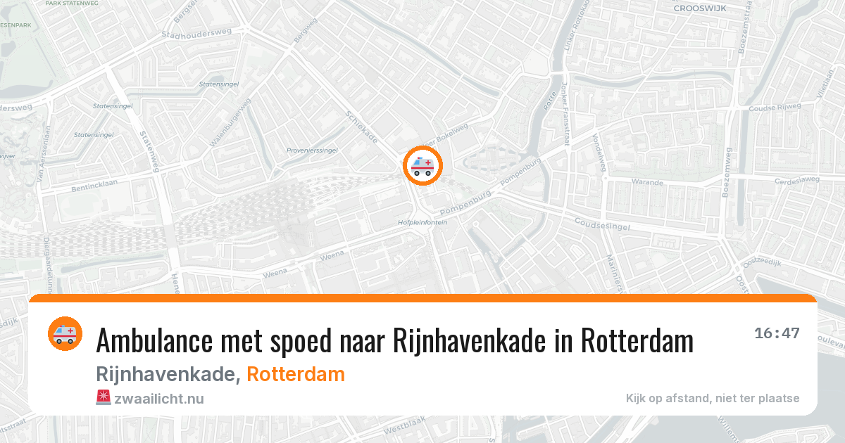Ambulance met spoed naar Rijnhavenkade in Rotterdam — 16 jul 2026