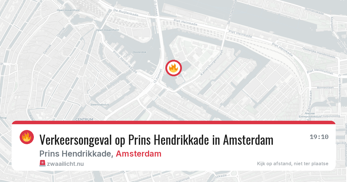 Verkeersongeval op Prins Hendrikkade in Amsterdam — 13 jul 2026