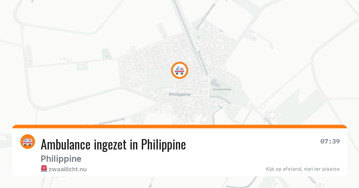 Ambulance ingezet in Philippine — 11 jul 2026