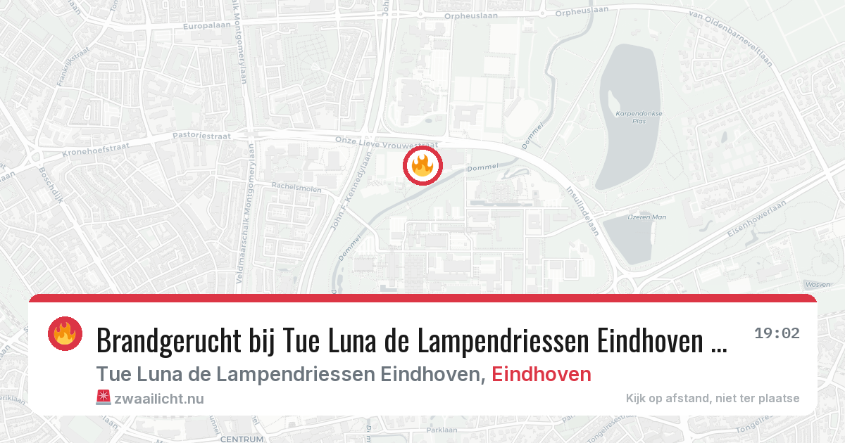 Brandgerucht bij Tue Luna de Lampendriessen Eindhoven in Eindhoven — 9 jun 2026