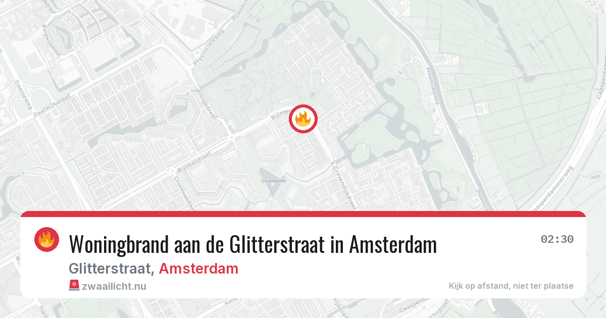 Woningbrand aan de Glitterstraat in Amsterdam — 21 jul 2026