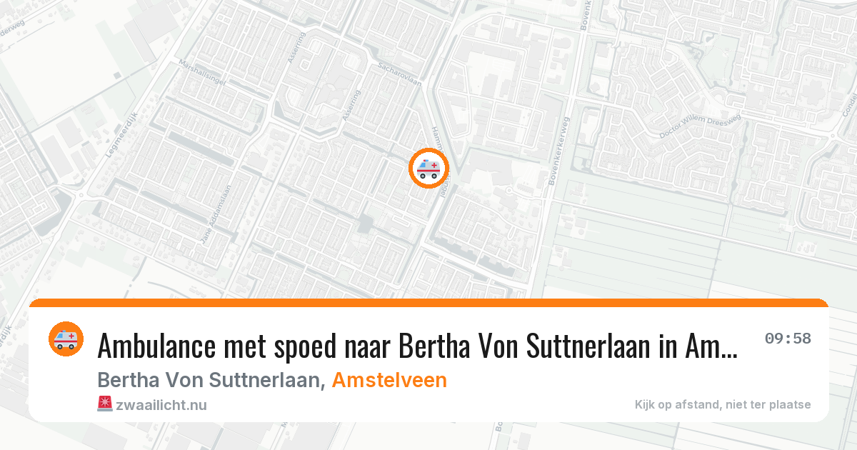Ambulance met spoed naar Bertha Von Suttnerlaan in Amstelveen — 20 mrt 2026