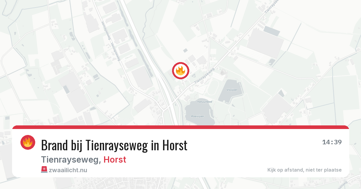 Brand bij Tienrayseweg in Horst — 25 jul 2026