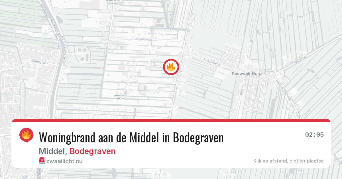 Woningbrand aan de Middel in Bodegraven — 17 jul 2026