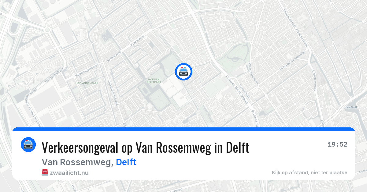Verkeersongeval op Van Rossemweg in Delft — 10 mei 2026