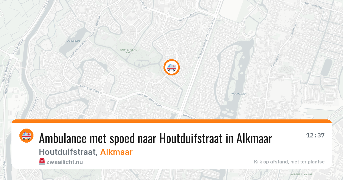 Ambulance met spoed naar Houtduifstraat in Alkmaar — 9 jul 2026