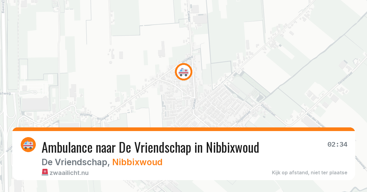 Ambulance naar De Vriendschap in Nibbixwoud — 25 mei 2026