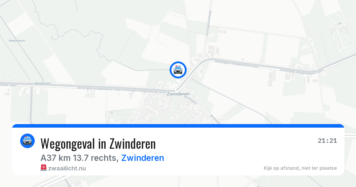 Wegongeval in Zwinderen — 19 apr 2026