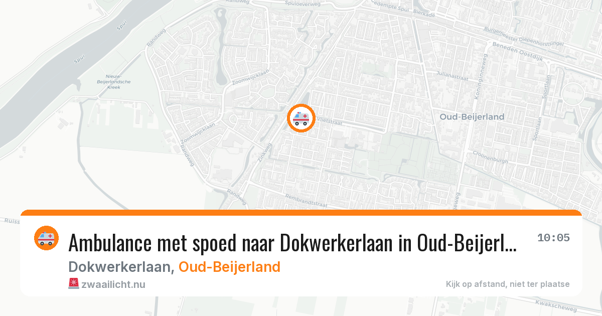 Ambulance met spoed naar Dokwerkerlaan in Oud-Beijerland — 13 jul 2026