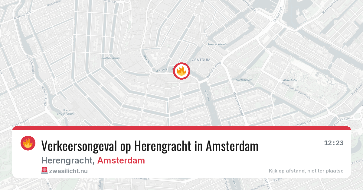 Verkeersongeval op Herengracht in Amsterdam — 22 jul 2026