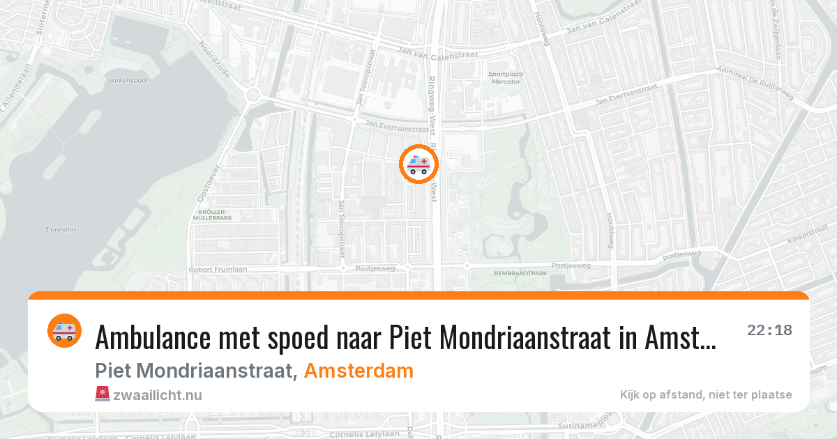 Ambulance met spoed naar Piet Mondriaanstraat in Amsterdam — 24 mrt 2026