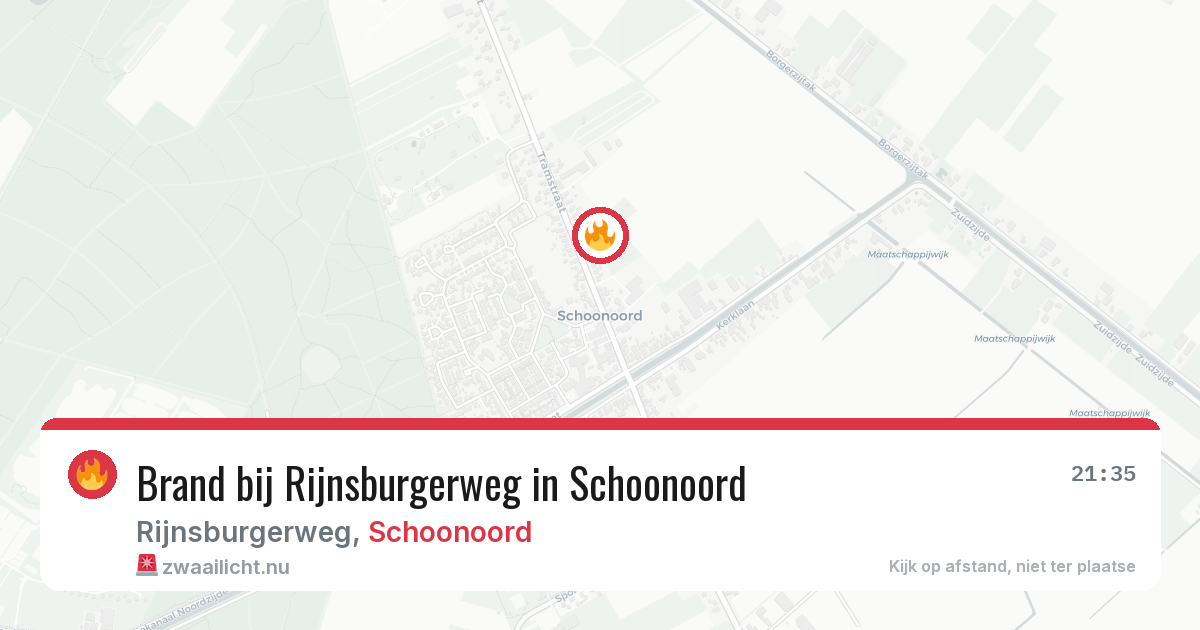 Brand bij Rijnsburgerweg in Schoonoord — 23 mrt 2026