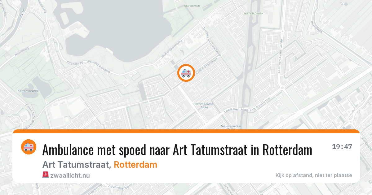 Ambulance met spoed naar Art Tatumstraat in Rotterdam — 23 mrt 2026