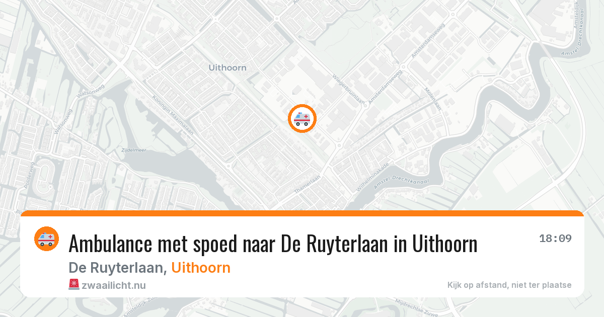 Ambulance met spoed naar De Ruyterlaan in Uithoorn — 20 mrt 2026