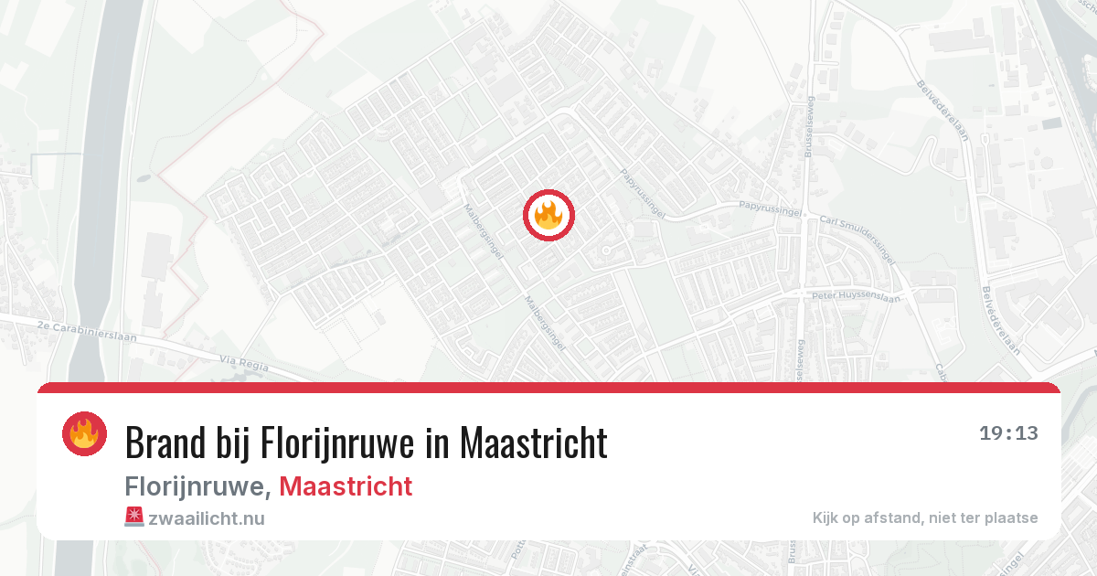 Brand bij Florijnruwe in Maastricht — 18 jul 2026