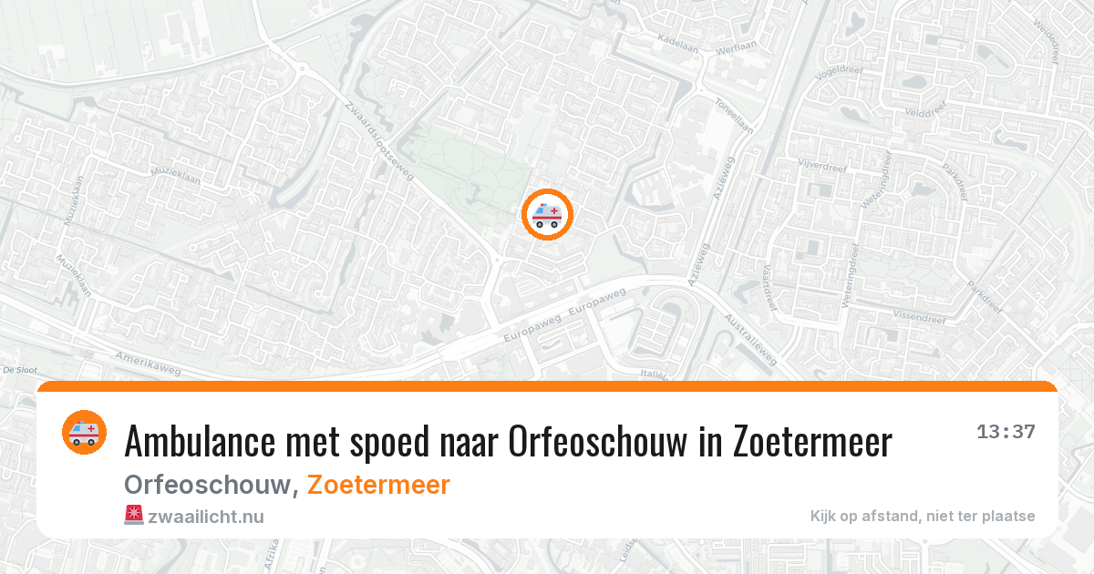 Ambulance met spoed naar Orfeoschouw in Zoetermeer — 28 mei 2026