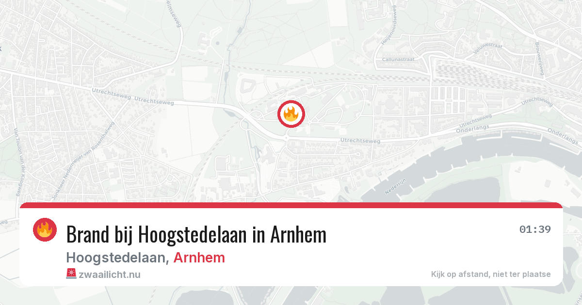Brand bij Hoogstedelaan in Arnhem — 26 mei 2026