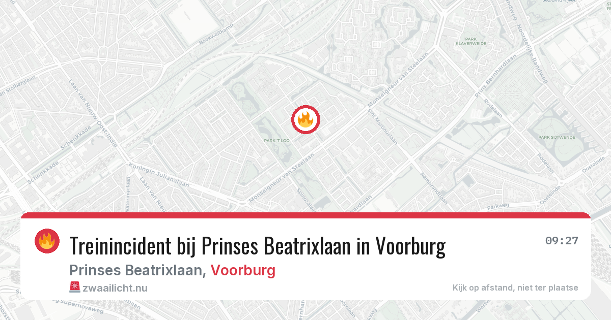 Treinincident bij Prinses Beatrixlaan in Voorburg — 9 jul 2026