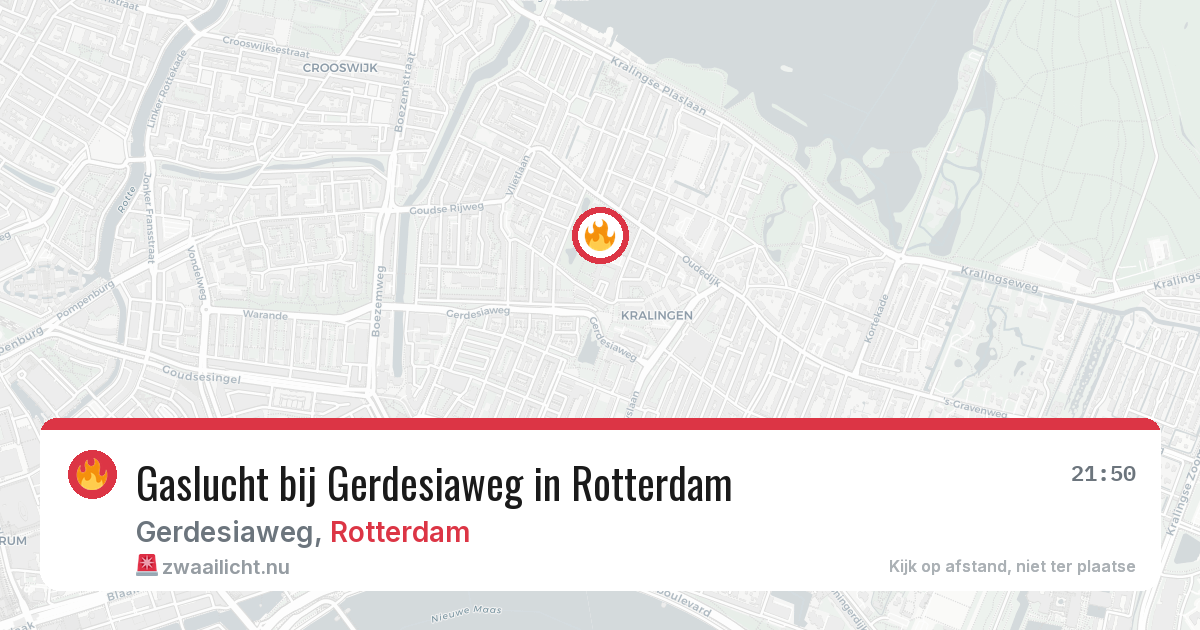 Gaslucht bij Gerdesiaweg in Rotterdam — 15 mrt 2026