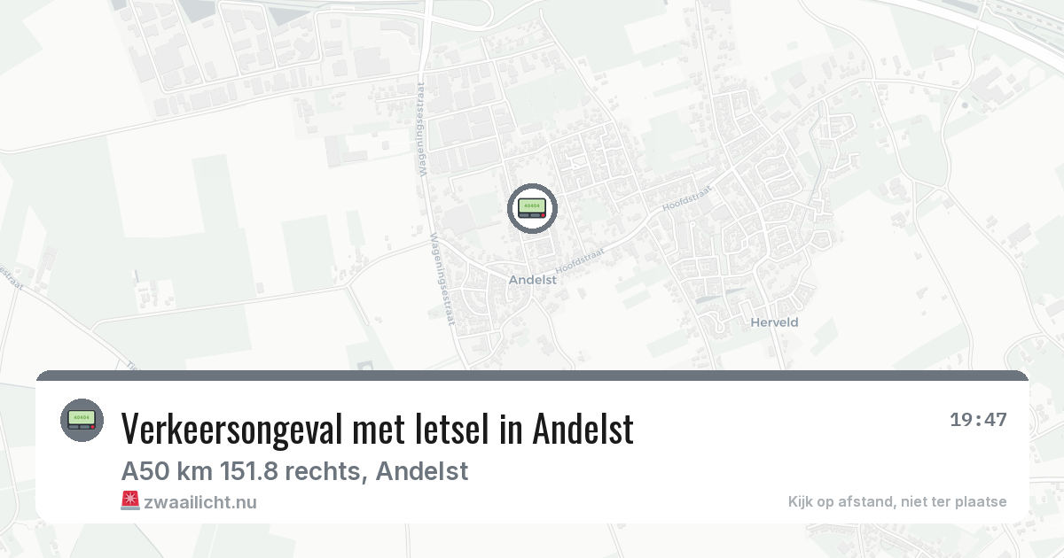 Verkeersongeval met letsel in Andelst — 12 mrt 2026