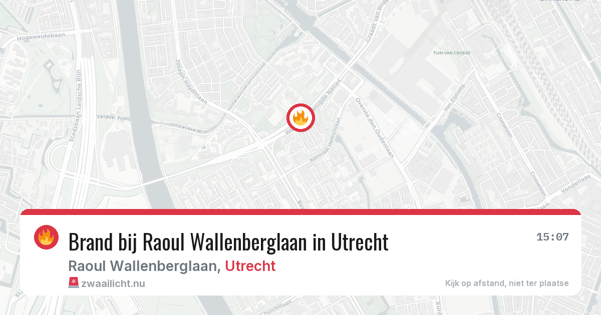 Brand bij Raoul Wallenberglaan in Utrecht — 13 jul 2026