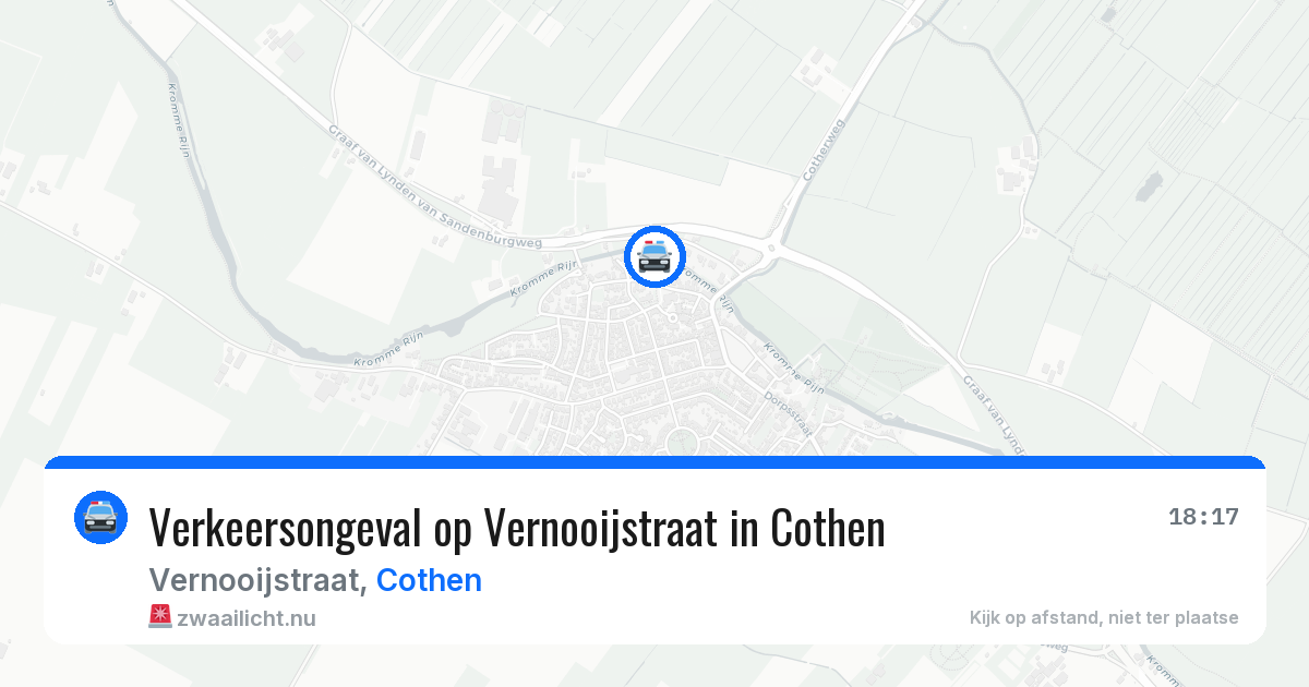 Verkeersongeval op Vernooijstraat in Cothen — 19 jan 2026