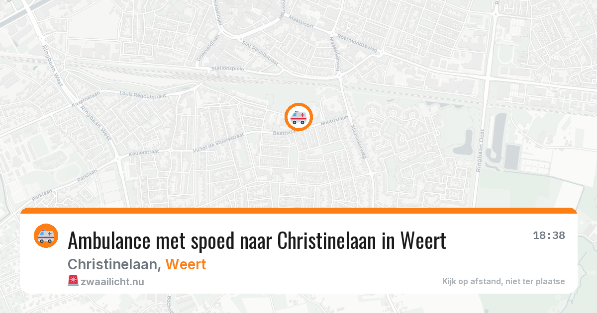 Ambulance met spoed naar Christinelaan in Weert — 25 jul 2026