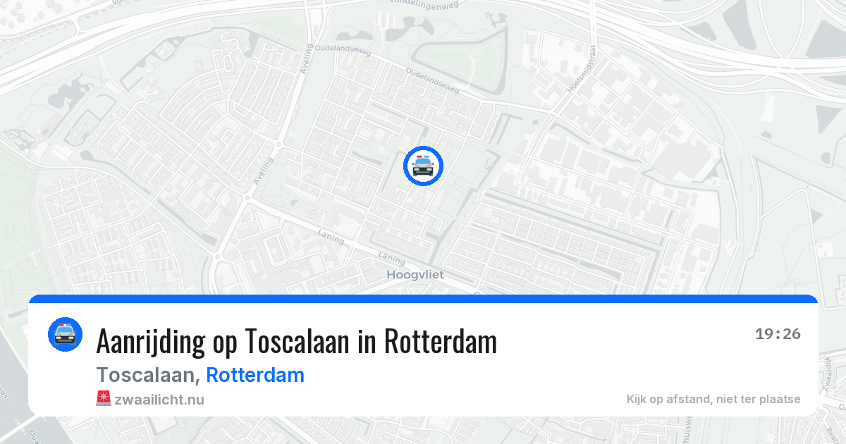 Aanrijding op Toscalaan in Rotterdam — 25 jul 2026