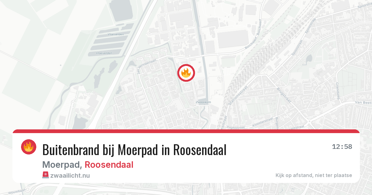 Buitenbrand bij Moerpad in Roosendaal — 21 jul 2026