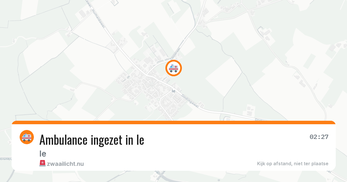 Ambulance ingezet in Ie — 28 mrt 2026 | 🚨 Zwaailicht.nu